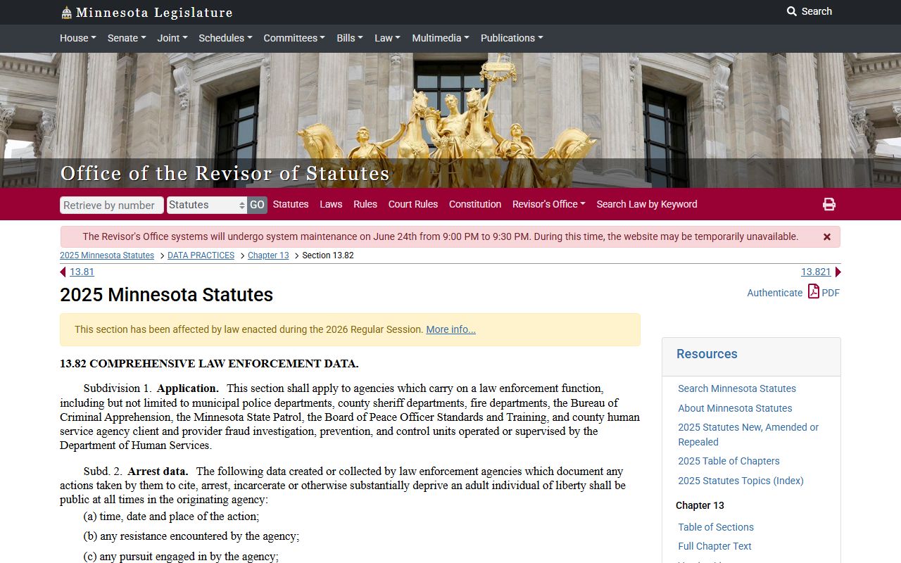 Lake of the Woods County Court Administrator and law enforcement data records