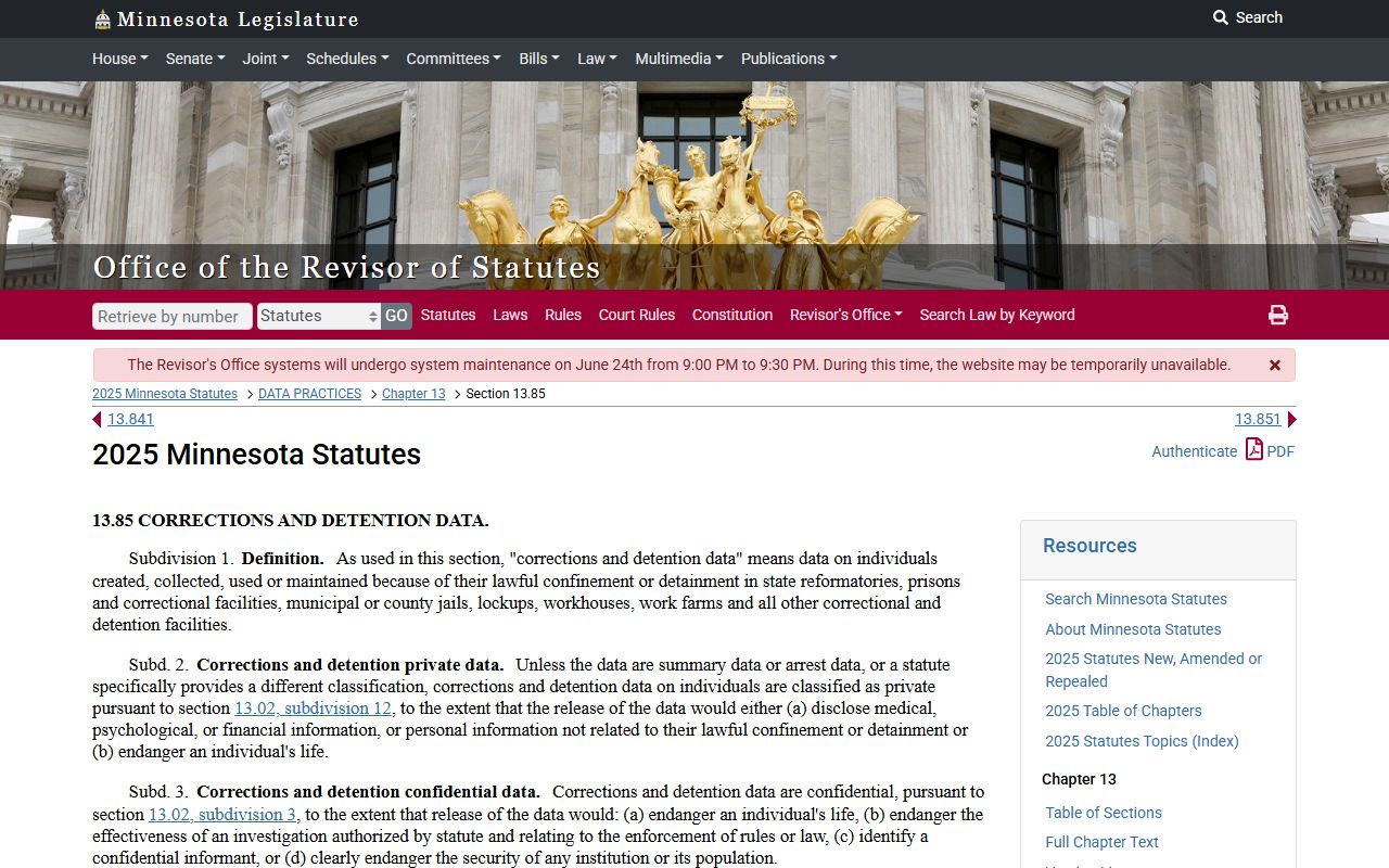 Lake of the Woods County Court Administrator records and Minnesota corrections data