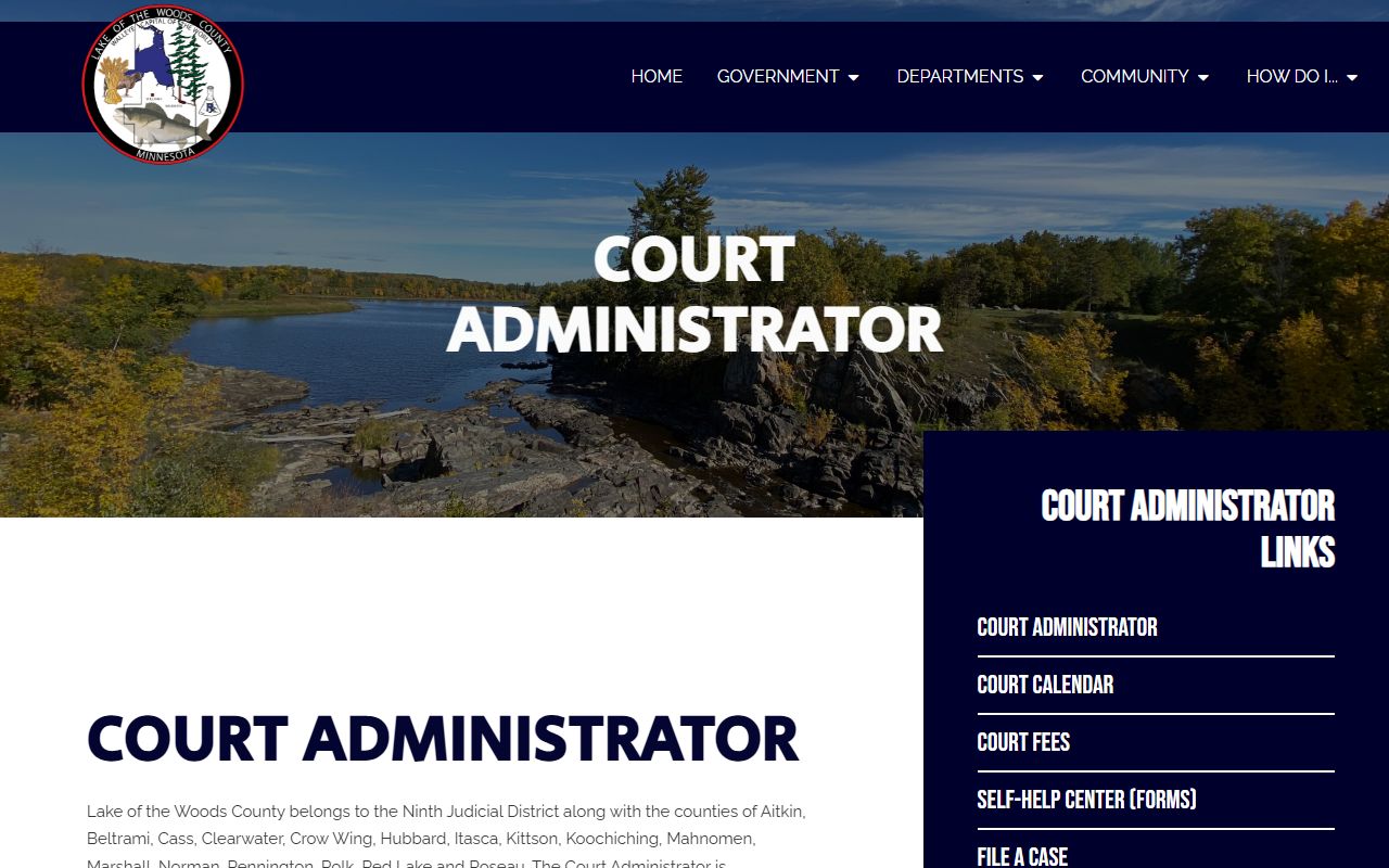 Lake of the Woods County court records Court Administrator traffic instructions