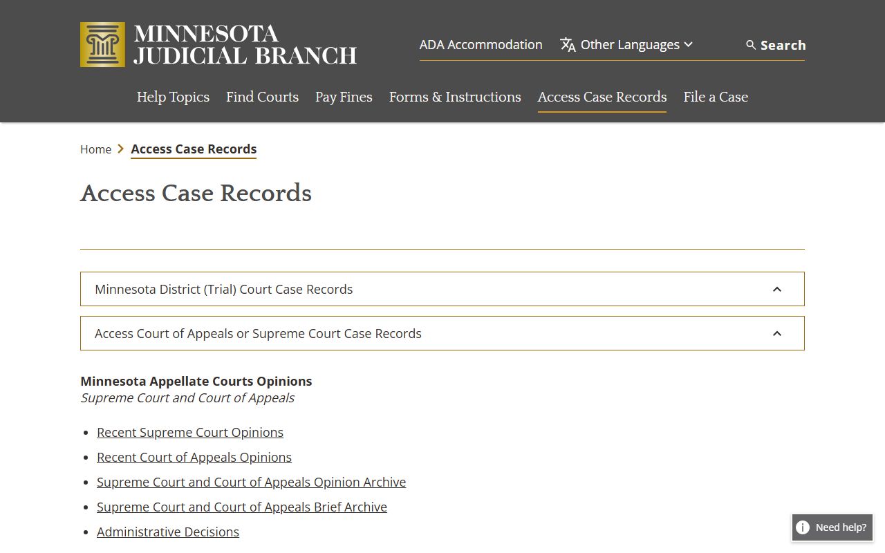 Lake of the Woods County court records public access