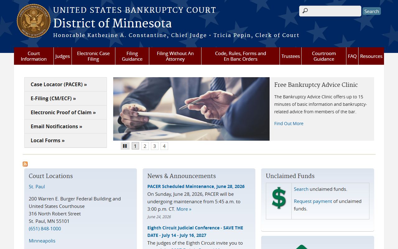 Lake of the Woods County probate records and Minnesota Bankruptcy Court distinction